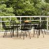 VidaXL 7-Piece Garden Dining Set Black Wicker, Patio Set, Garden Bistro Set, Set of 3157884