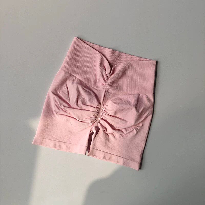 European and American Sexy Back V Waist Peach Buttock Lifting Fitness Shorts Elastic Breathable Training Three-Point Pants Iron Yoga Pants Women