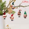 12PCS/PACK Christmas Tree Pendant Christmas Soldier Colorful Decoration Wood Holiday Ornament