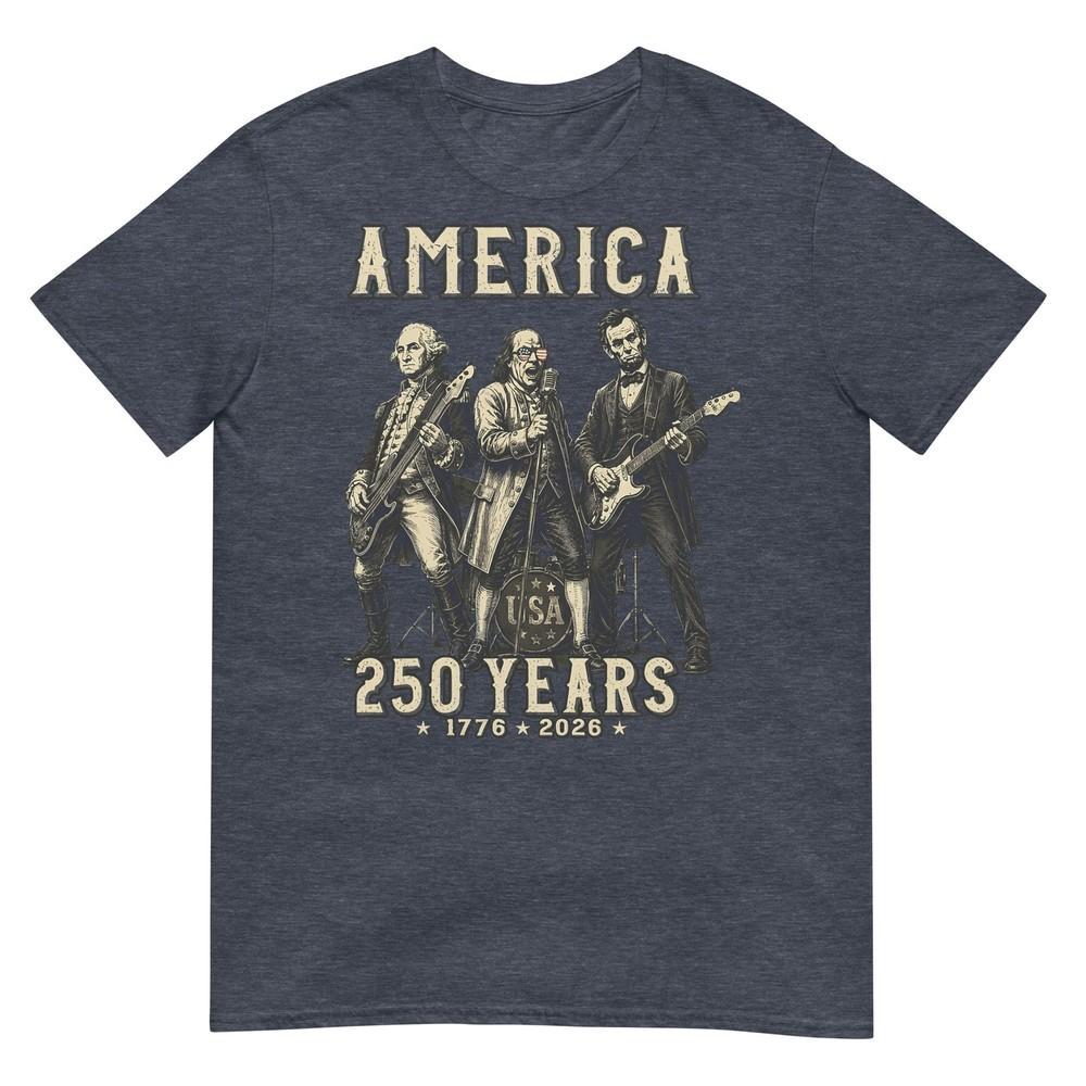 Футболка с надписью Franklin's Founding Fathers Band 250 Years USA