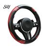 Breathable Car Interior Accessory Leather Steering Wheel Cover, Non-Slip Wrap with Honeycomb Ventilation Non Slip Driving Grip Cover Holes,