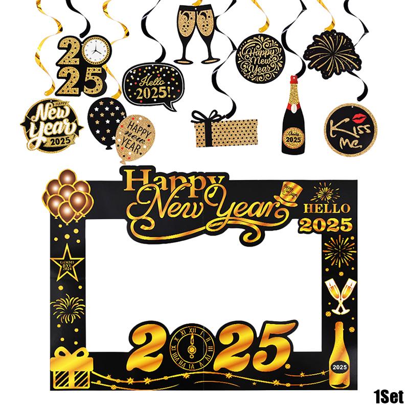 2025 С Новым годом бумажные очки фоторамка воздушный шар рождественская бумажная фотобудка реквизит украшение новогоднее вечернее украшение