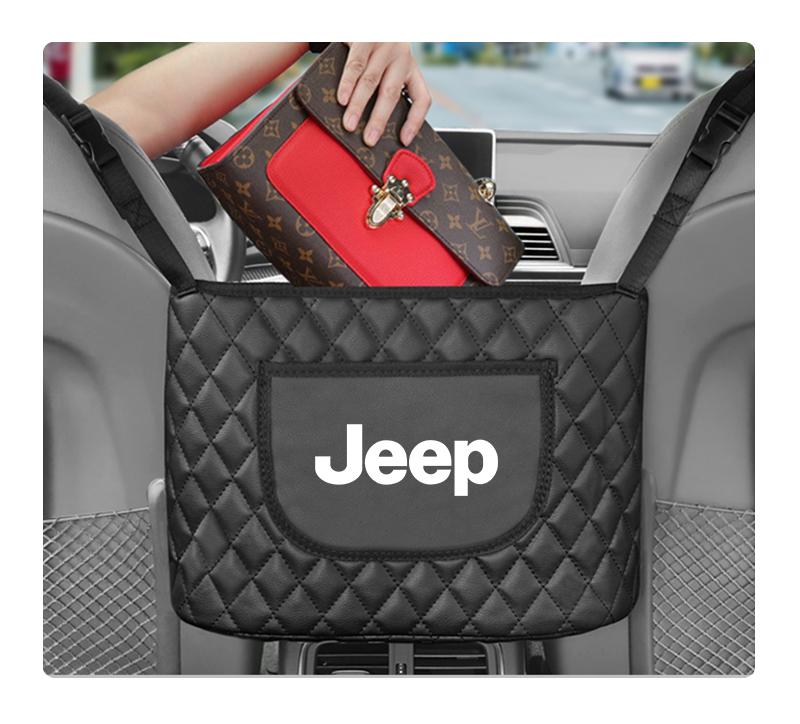 Car Interior Leather Storage Bag Auto Sundries Organizer For Jeep Grand Cherokee Wrangler JK Gladiator Compass Renegade Patriot