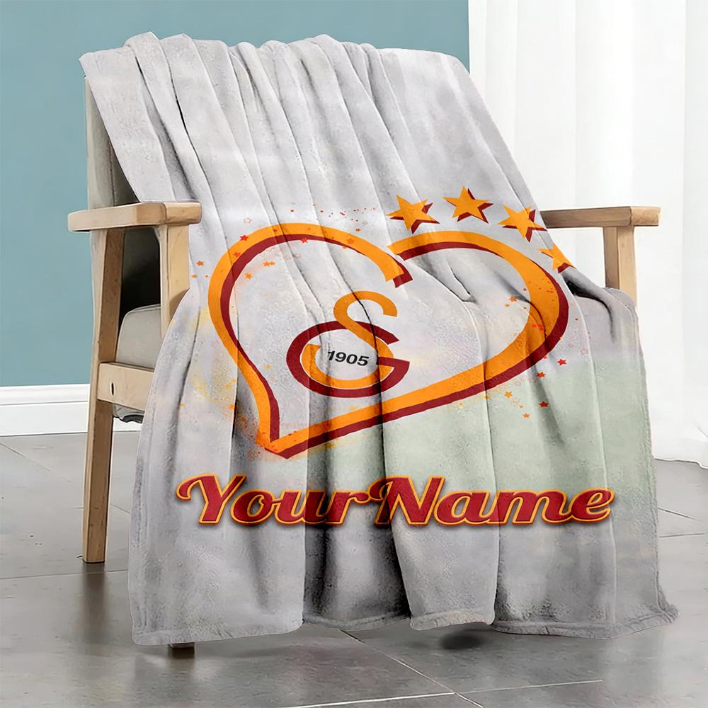 Galatasaray 419 Customize Text Blanket Throw Customizable Blanket Soft Warm Cozy for Nap Living Room Couch Chair for All Occasions