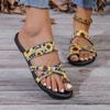 2024 Hot Selling Fashion Printed Versatile Women's Slippers Open Toe Thin Strap Combination Summer Beach Flip-Toe Women's Shoes