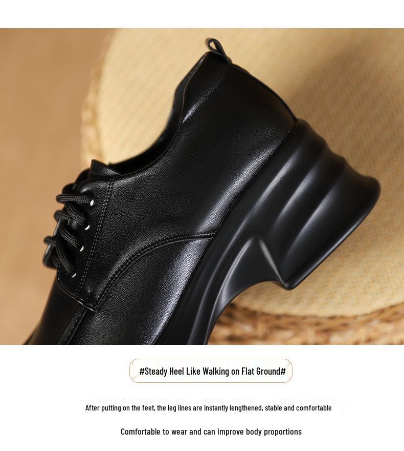 Женские лоферы на платформе из лакированной кожи на толстой подошве в британском стиле, весна 2025, универсальная обувь на шнуровке, увеличивающая рост