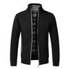 Mens Fleece Lined Cable Knitted Zip Up Cardigan Warm Winter Outerwear Jumper