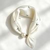 New retro pearl magnetic buckle small silk scarf women's high-end satin printed scarf summer versatile small scarf