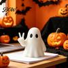 Durable Ghost Figurine for Shelf Halloween with Peace Sign, Spooky White Whimsical Statue Statue, Cute Tabletop Ornament Shelf, Party Gift Ornaments