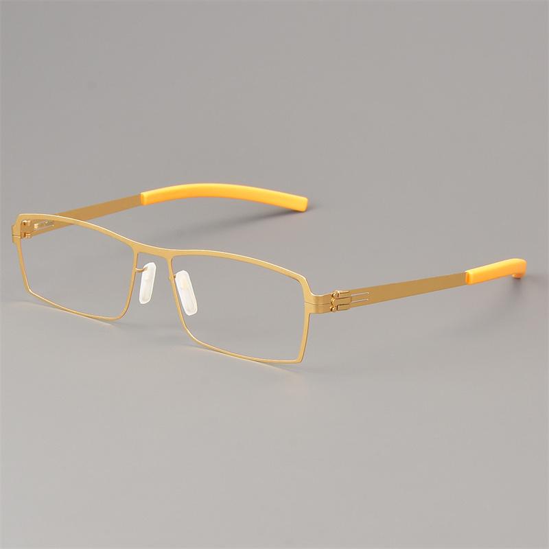 2024 Мужские очки из Германии без винтов, квадратная оправа из нержавеющей стали, 5085S, сверхлегкие, высокоэластичные, деловые очки