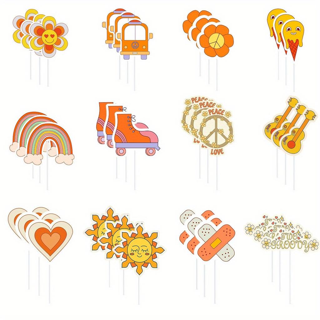 1 набор из 24 шт. милых одноразовых флажков для кексов своими руками, идеально подходящих для декора дня рождения и семейных посиделок