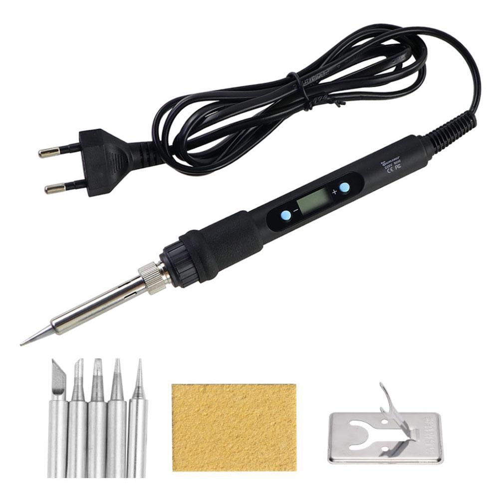 80W 220V/110V LCD Digital Display Temperature Adjustable Electric Soldering Iron Tip Tin Repair Tool