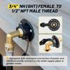 Oyviny RV City Water Inlet With Check Valve, Lead-Free Brass RV Fresh Water Inlet 3/4 NH Female To 1/2 NPT Male Connection, Water Fill Inlet Flange