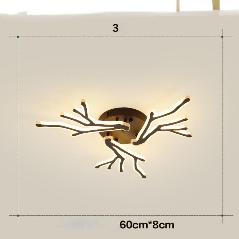 Лампа для гостиной, простой современный железный бытовой светодиодный потолочный светильник, персонализированный светильник для ветки дерева, светильник для спальни