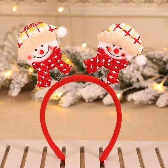 Christmas Headband Santa Claus Reindeer Snowman Bear Plaid Anti-slip Holiday Decoration Adults Kids Cute Xmas Hair Band Hair Accessories Party Props