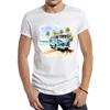 TEEHUB Винтажная акварельная пляжная мужская футболка Campervan с рисунком пляжная спортивная одежда для кемпинга ретро-топы для автобусов Hipster Tee