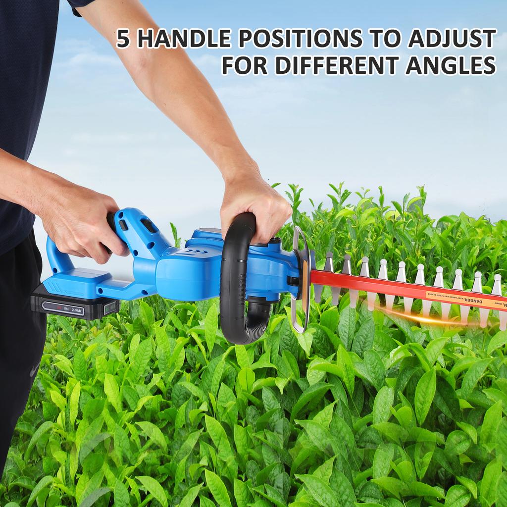 Аккумуляторный кусторез, электрический кусторез 20 В с лезвиями двойного действия 22 дюйма, режущая кромка 3/4 дюйма