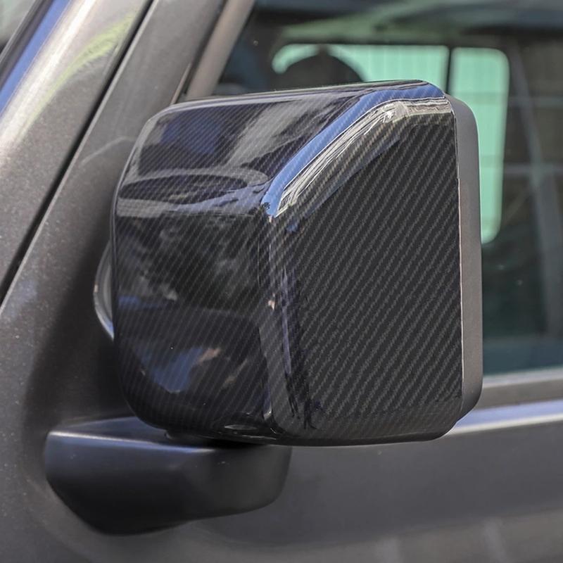 For Jeep Wrangler JL Gladiator JT 2018 Car Rearview Mirror Cover ABS Carbon Fiber Protect Stickers Auto Part