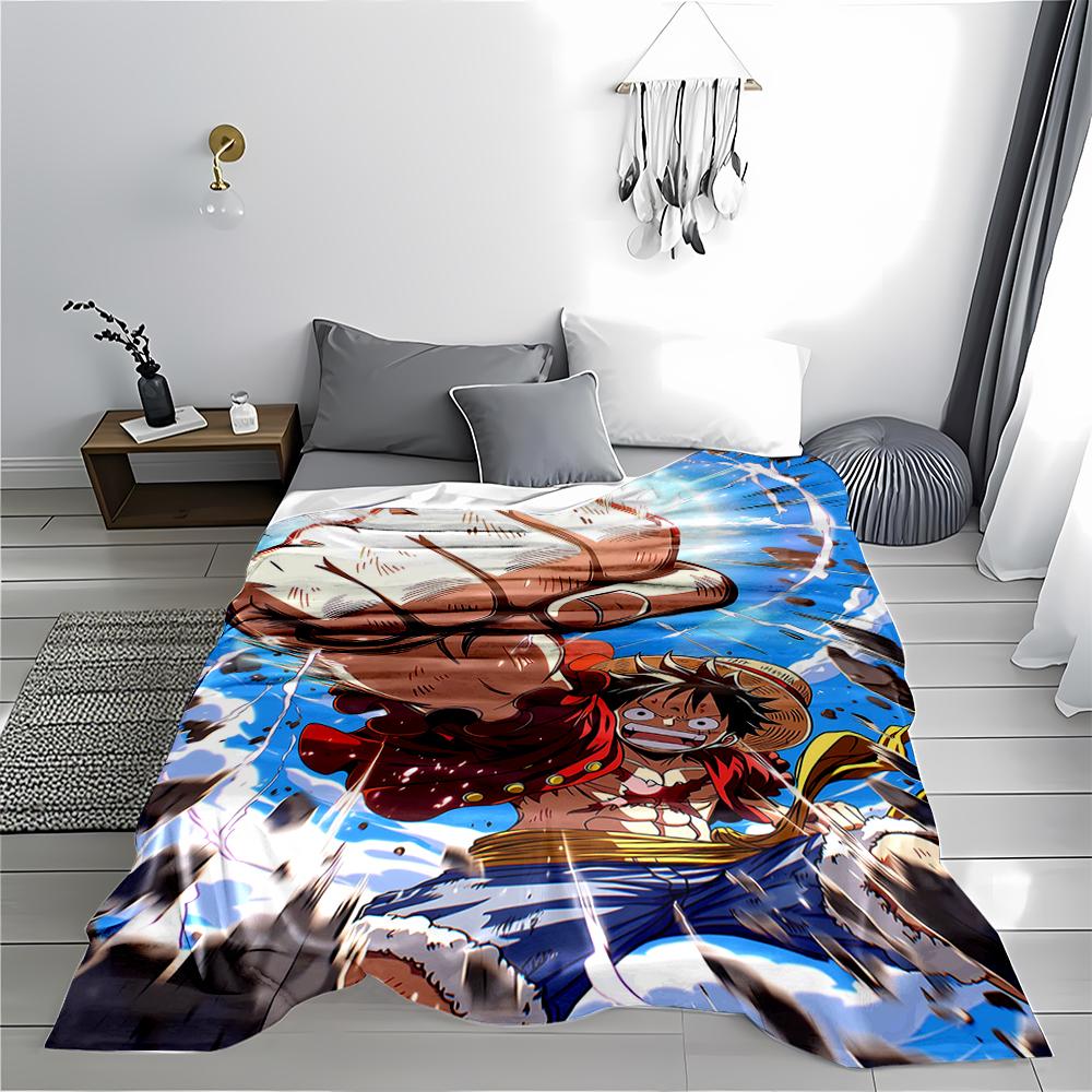 Anime Cartoon Style blanket with Hero Punch Action Scene Design blanket, suitable for use in the bedroom, living room, on the sofa
