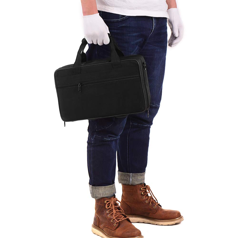 Funien Mini Pocket Trumpet, Bb Flat, Brass, with Mouthpiece, Gloves, Cleaning Cloth, and Carrying Case