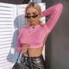 Женская сексуальная футболка Harajuku с открытой спиной, топ с длинными рукавами, укороченные топы, женская футболка, летние повседневные топы, белая модная футболка