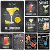 Yellow Bird Signature Drink Vintage Retro Cocktail Metal Tin Signs Vintage Wall Decor Metal Plaque Poster For Home Club Bar Pub