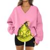 Women's Loose And Comfortable Letter V-neck Sportswear Long-sleeved Sweatshirt Daily Matching Clothes