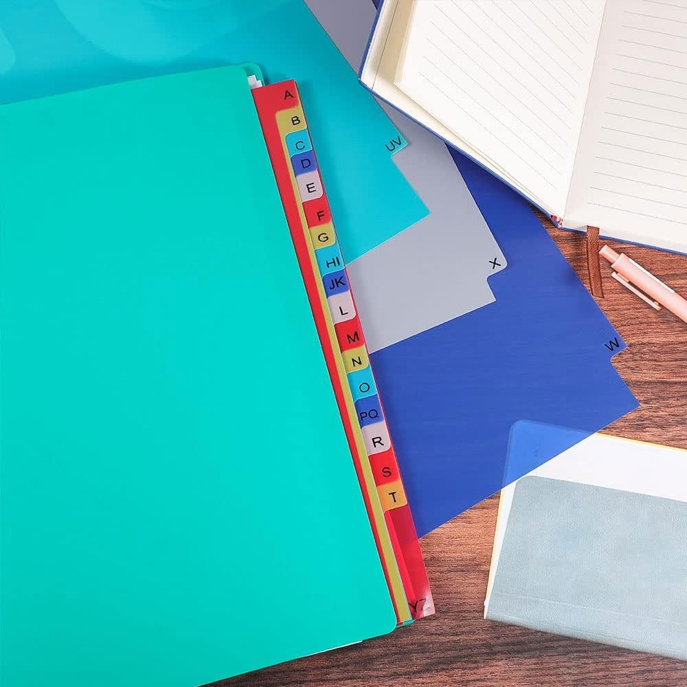 21 шт. разделителей для папок, разделители для блокнотов с алфавитными метками A-YZ, подходят для папок на 2/3/4/11 кольцах.