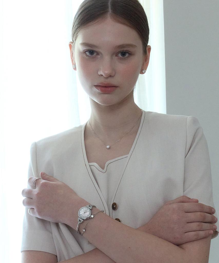 Женские часы-браслет Orwell Layered Bangle Watch - Серебристый / St5071Sss