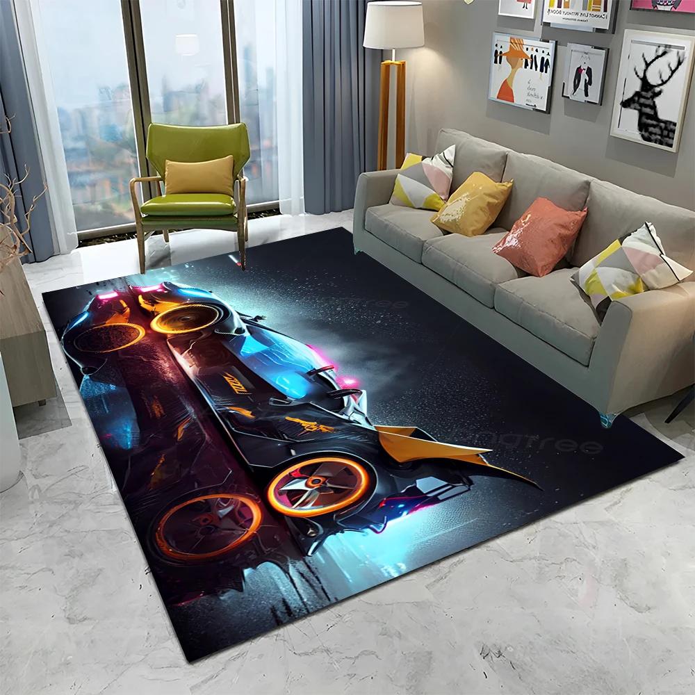 3D Future Sports Car HD Concept Car Cartoon Carpet Rug for Home Living Room Bedroom Sofa Doormat Decor,kids Non-slip Floor Mat