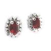 [M1747] - Ruby 'Victorina' Silver Earrings