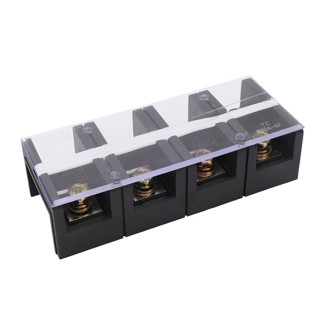 Cable Terminal Strip Dual Rows Fixed High Current Screw Mount Wire Barrier Block with Cover 200A
