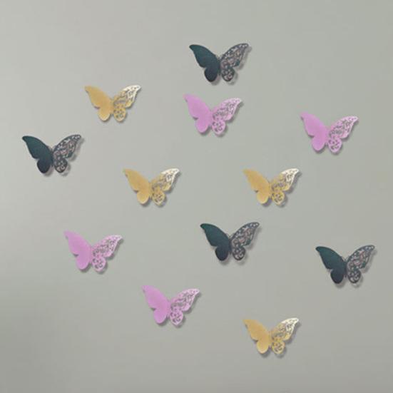 36 шт. 3D украшение на стену в виде бабочек, полые крылья, бумажные бабочки, наклейка в форме, украшение для стен дома, офиса, гостиной, спальни