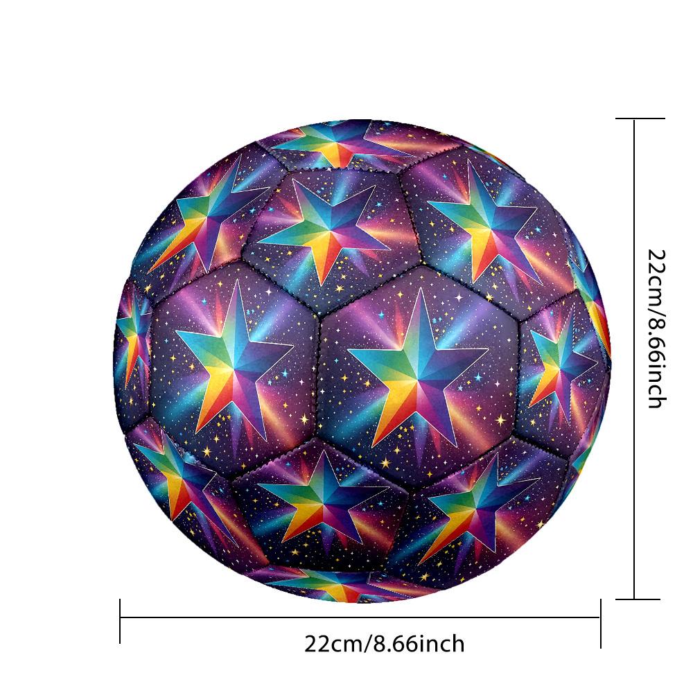 1pc Rainbow Starry Sky Theme Soccer Ball Football, Size 5, Lightweight PVC, Outdoor Training Soccer Ball,Gift j61451