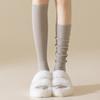 1 пара женских зимних чулок, толстые вязаные теплые однотонные эластичные противоскользящие, уютные, впитывающие пот, противоусадочные, мягкие женские носки без запаха с высокой трубкой