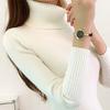 Winter Knitted Jumper Tops Turtleneck Pullovers Casual Sweaters Women Shirt Tight Red Wine Sweater
