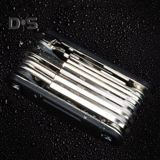 Наборы для ремонта велосипеда 16 в 1, многофункциональный велосипедный инструмент с лопатками для шин, шестигранным ключом для спиц, складной многофункциональный набор аксессуаров для шоссейного горного велосипеда