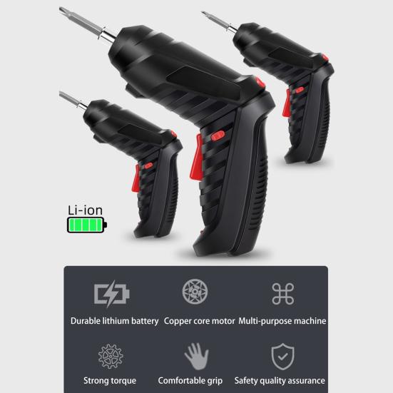 Набор беспроводных электрических отверток со светодиодной подсветкой, с высоким крутящим моментом, компактный, портативный, перезаряжаемый, маленький