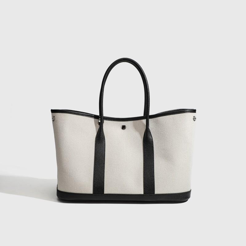Large Capacity Canvas Tote Bag Women Design Soft Medium Size Shoulder With Zip Pocket ID Slot