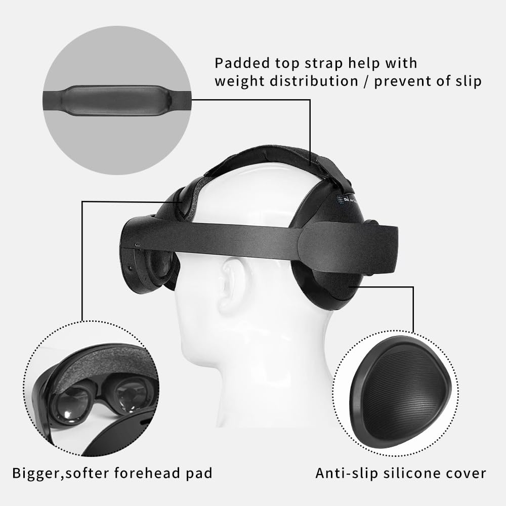 VR Headset Case Globular Cluster Soft Padding Large Front and Rear Pads Black