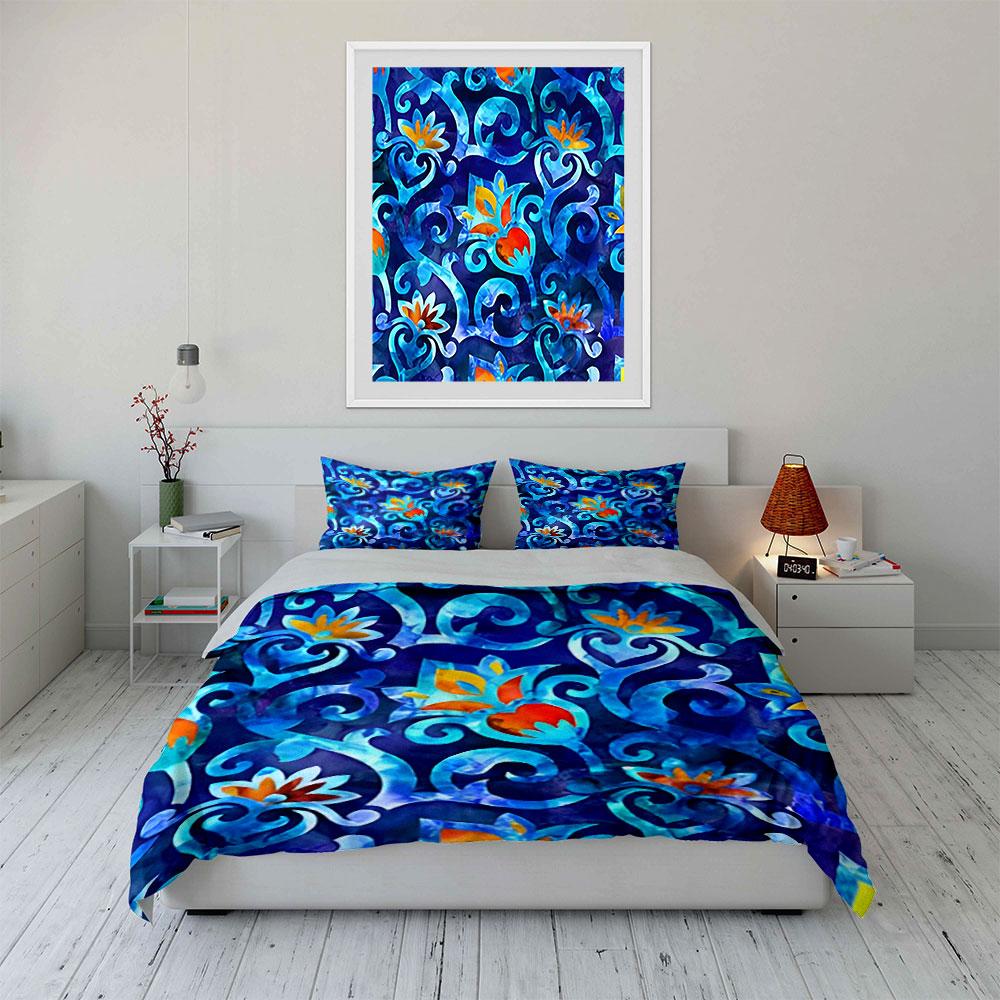 Whimsical floral swirls. Bedding sets Duvet covers Pillowcases(1* Duvet Cover 2* Pillowcases without duvet insert)
