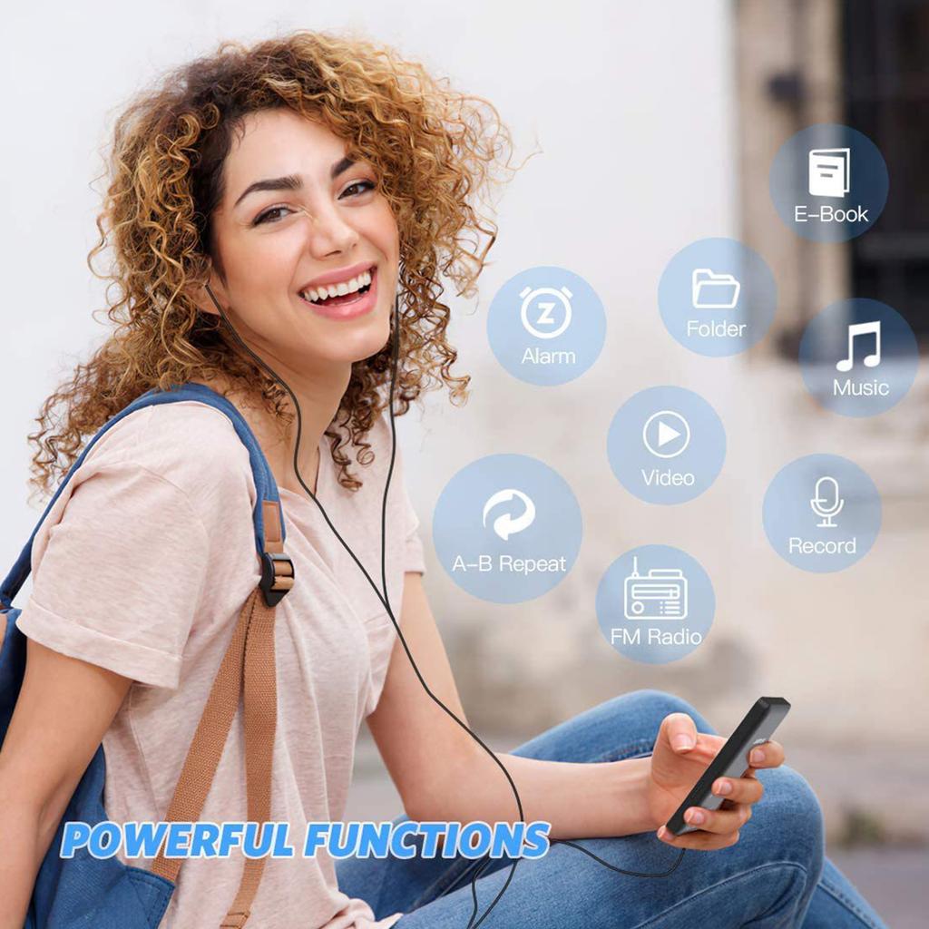 Портативный MP4-плеер с картой памяти емкостью 64 ГБ MP3-музыкальный проигрыватель 1,77-дюймовый ЖК-экран Видеоплеер Фото