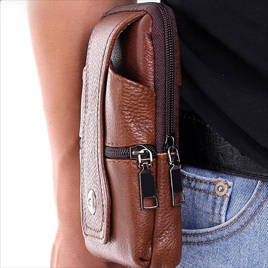 Мужская уличная поясная сумка из искусственной кожи