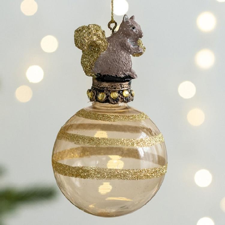 Премиальные стеклянные рождественские украшения с креативной формой капель, белок и динамичной детализацией с блестками