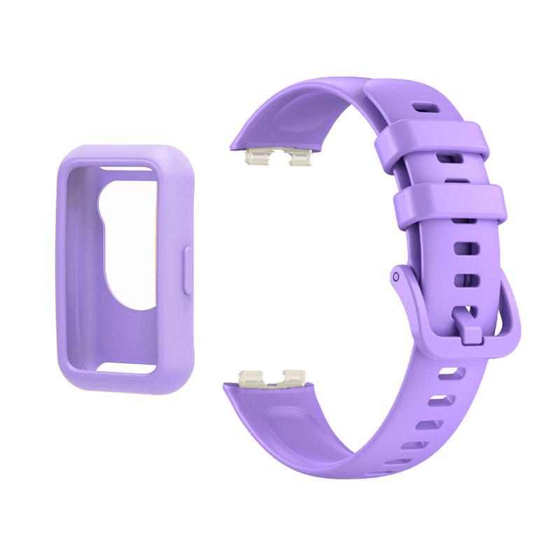 Silicone Strap For Huawei Band 8 9 10 Beacelet With Soft Case Replacement Watchband Accessories
