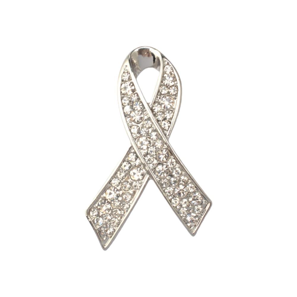 Awareness Black Ribbon Pin Rhinestone Crystal Funerals Memorial Pin Funeral