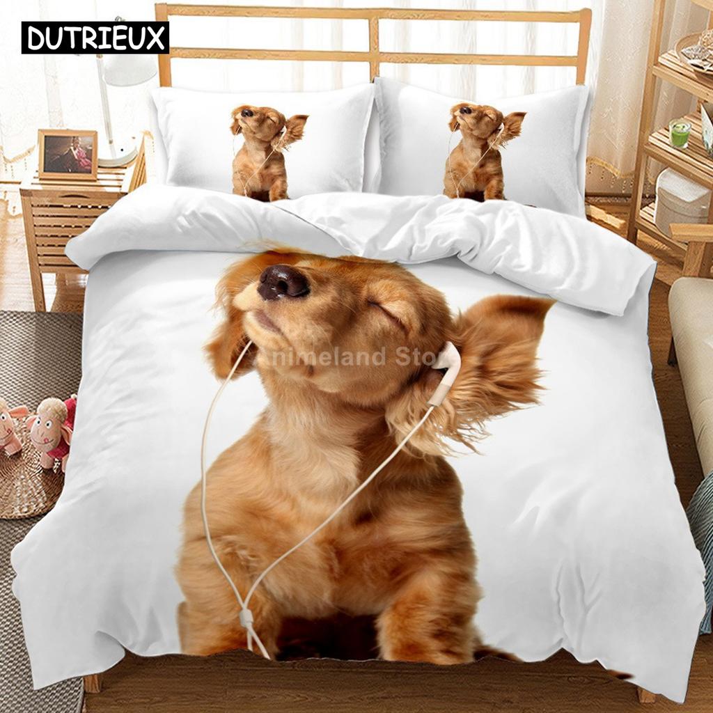 Прекрасный комплект постельного белья с изображением собаки-далматинца, 3D, роскошные наборы пододеяльников, постельное белье, размер Queen King Single, черный, белый, животное, домашнее животное