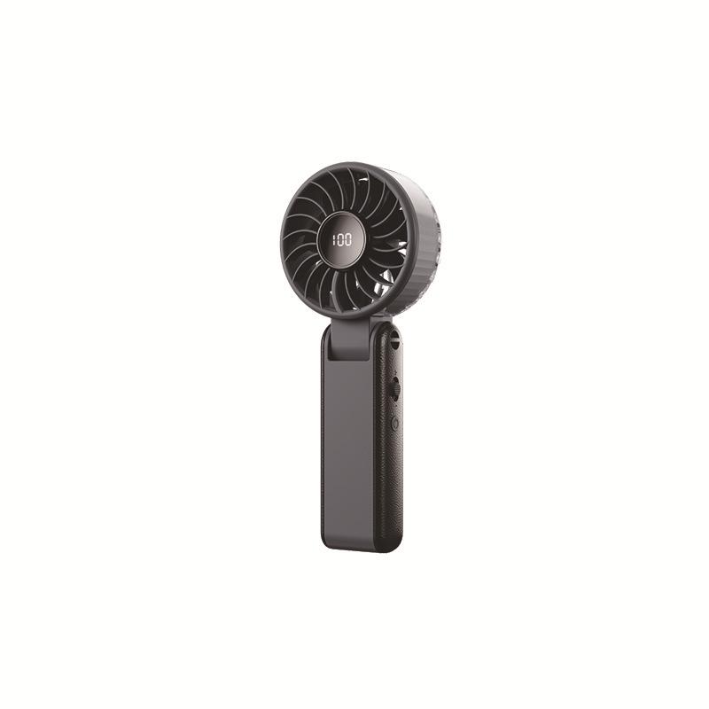 Portable Foldable Neck-Hanging USB Fan with Digital Display - High Airflow for Outdoor Use