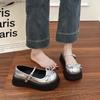 Туфли Мэри Джейн на толстой подошве с бантом, женские, новая летняя обувь для носки с юбкой, ретро, одинарные туфли