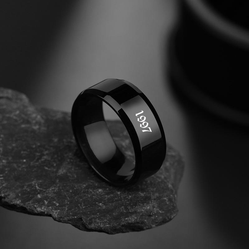 Высококачественные титановые кольца из нержавеющей стали Модные черные кольца для вечеринок для мужчин